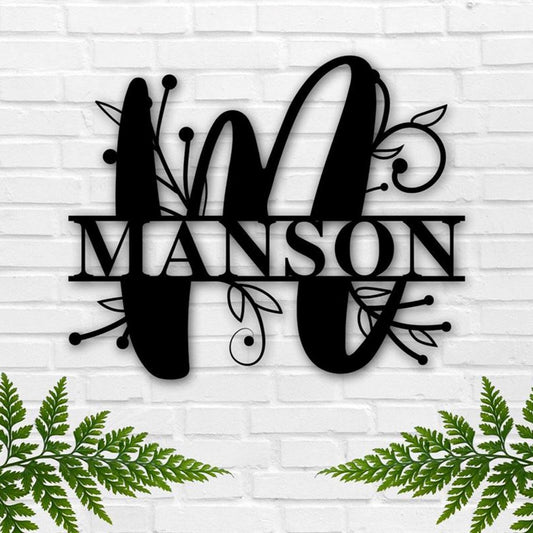 Personalized Metal Monogram Sign, Wedding Gift Hearts Love Birds Ring Design Metal Sign, Laser Cut Metal Sign