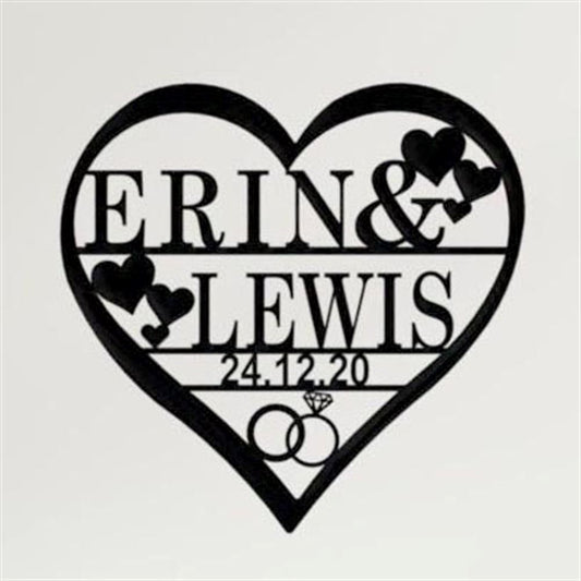 Personalized Metal Monogram Sign, Wedding Gift Wedding Gift Name Sign, Metal Name Sign, Living Room Decor