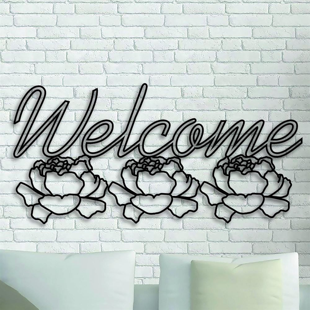 Personalized Metal Monogram Sign, Welcome Metal Wall Art, Living Room Welcome Wall Signs, Metal Letters Metal Wall Decor, Wall Hanging