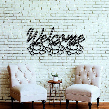 Personalized Metal Monogram Sign, Welcome Metal Wall Art, Living Room Welcome Wall Signs, Metal Letters Metal Wall Decor, Wall Hanging