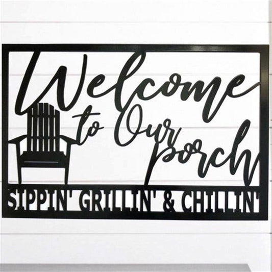 Personalized Metal Monogram Sign, Welcome Porch Sign, Porch Sign, Welcome To Our Porch Sign, Metal Porch Sign, Metal Welcome To Our Porch Sign