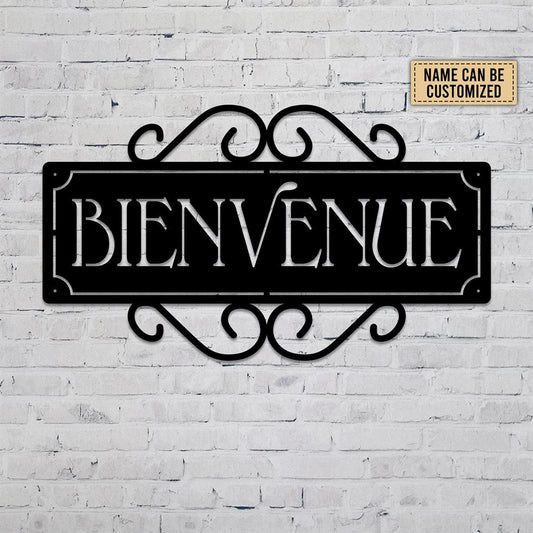 Personalized Metal Monogram Sign, Welcome Spanish Metal Wall Art, Spanish Metal Signs, Bienvenue Signs, House Decor