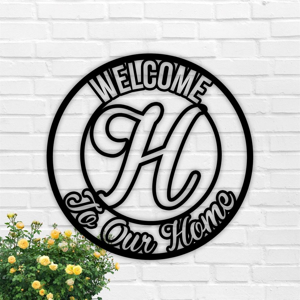 Personalized Metal Monogram Sign, Welcome To Our Home Or Porch Sign, Metal Decor Welcome To Our Porch, Home Wall Art, Metal Wall Sign