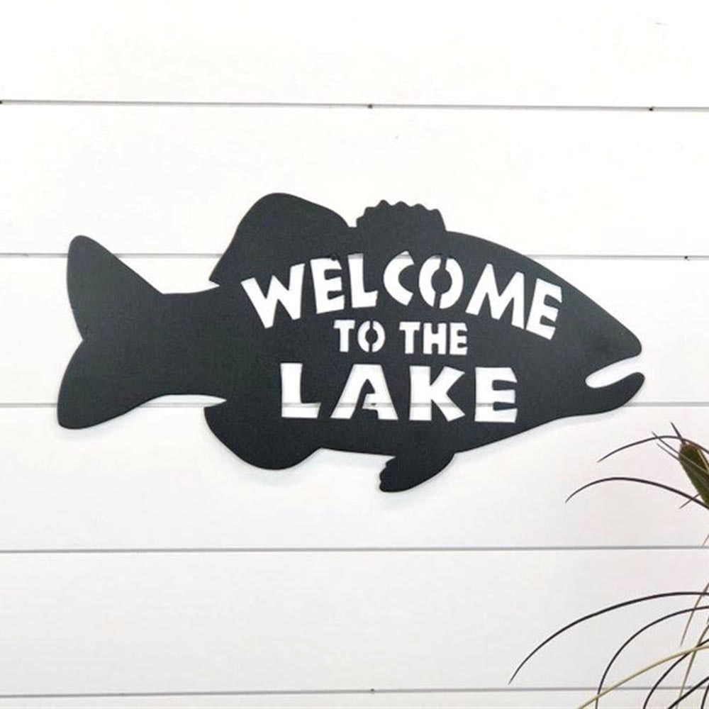 Personalized Metal Monogram Sign, Welcome To The Lake House Metal Sign, Metal Sign, Lake House Sign, Fish Welcome Sign, Rustic Fish Sign