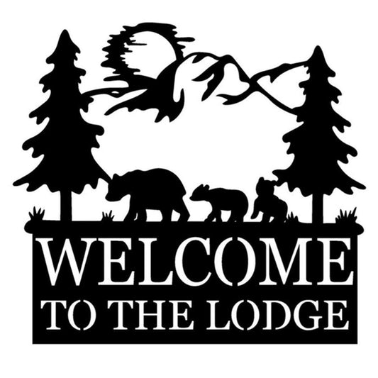 Personalized Metal Monogram Sign, Welcome To The Lodge Metal Sign, Lodge Sign, Mountain Sign, Rustic Home Decor