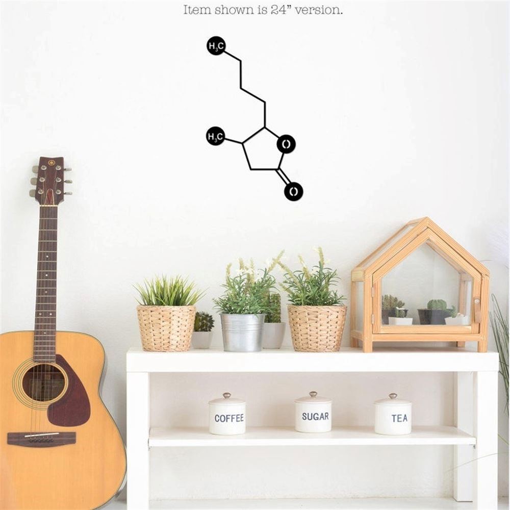 Personalized Metal Monogram Sign, Whiskey Molecule Metal Wall Art, Large Molecule Decoration For Home Dorm