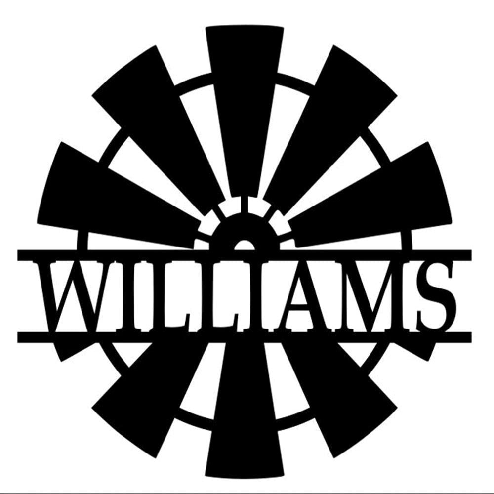 Personalized Metal Monogram Sign, Windmill Monogram Cut Metal Sign, Wall Decor Metal Sign, Home Decor Metal Art