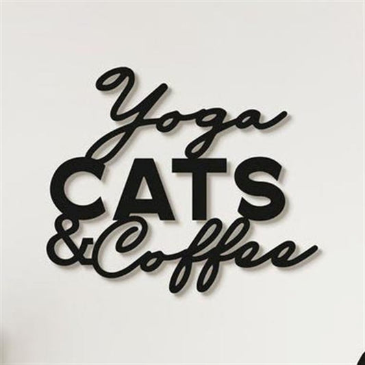 Personalized Metal Monogram Sign, Yoga Cats & Coffee Metal Wall Art, Metal Sign, Home Decor Wall Art, Snake Wall Art, Living Room Wall Art
