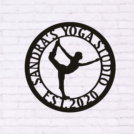 Personalized Metal Monogram Sign, Yoga Sign, Yoga Decor, Yoga Academy Wall Art, Studio Decor, Yoga Gift, Cristmast Gift