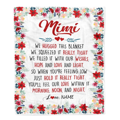 Personalized Mimi Blanket From Grandkids Grandson Granddaughter We Hugged This, Mother's Day Blanket, Mothers Day Birthday Gifts For Mom