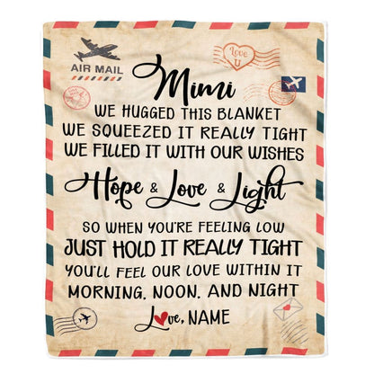 Personalized Mimi Blanket From Grandkids We Hugged This Blanket Mail Letter, Mother's Day Blanket, Mothers Day Birthday Gifts For Mom