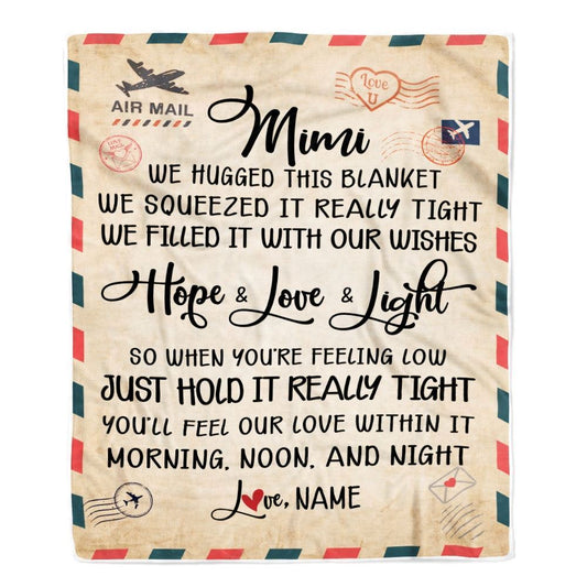 Personalized Mimi Blanket From Grandkids We Hugged This Blanket Mail Letter, Mother's Day Blanket, Mothers Day Birthday Gifts For Mom