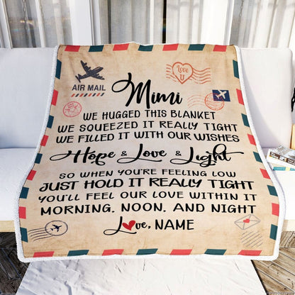 Personalized Mimi Blanket From Grandkids We Hugged This Blanket Mail Letter, Mother's Day Blanket, Mothers Day Birthday Gifts For Mom