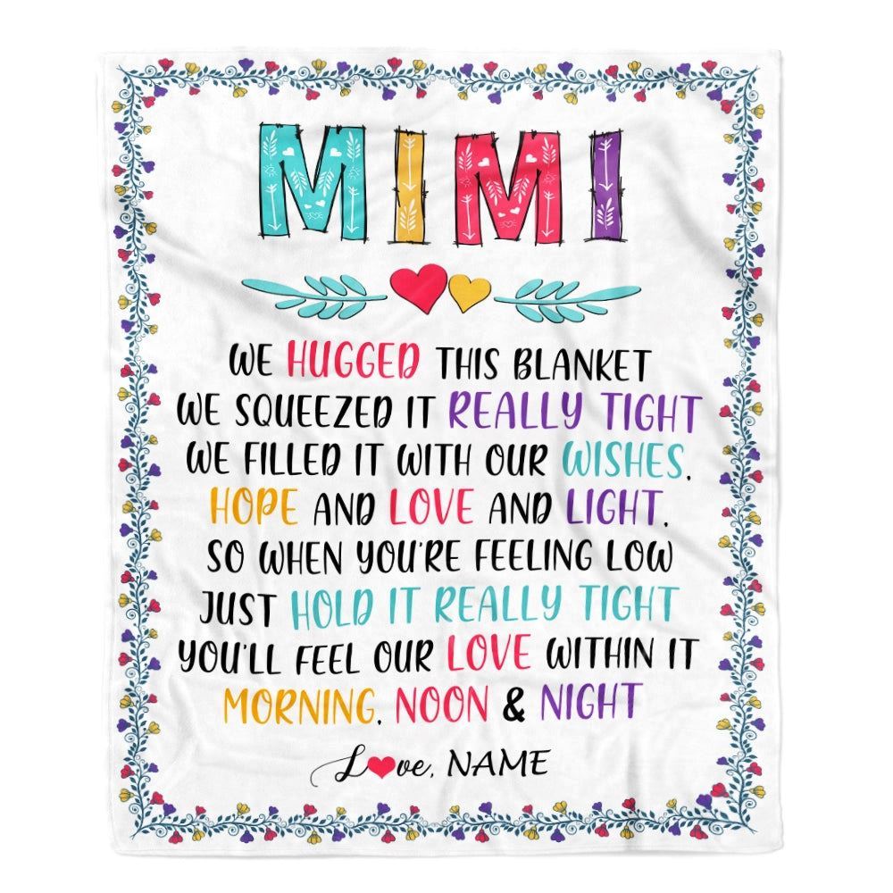 Personalized Mimi Blanket From Grandkids We Hugged This, Mother's Day Blanket, Mothers Day Birthday Gifts For Mom