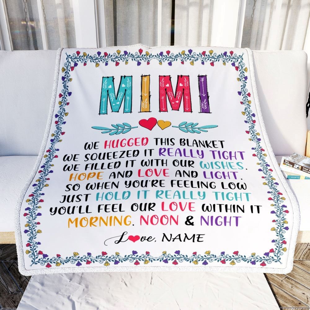Personalized Mimi Blanket From Grandkids We Hugged This, Mother's Day Blanket, Mothers Day Birthday Gifts For Mom