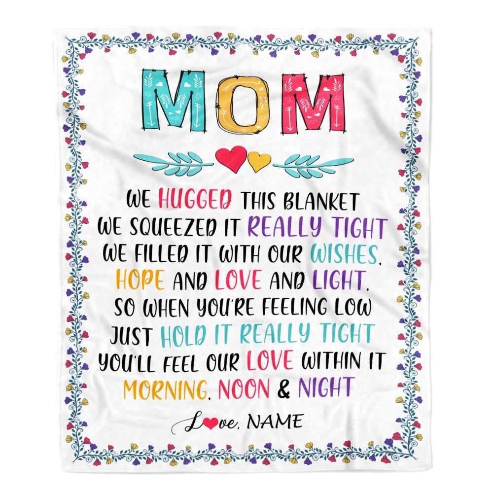 Personalized Mom Blanket From Daughter Son We Hugged This Blanket 1, Mother's Day Blanket, Mothers Day Birthday Gifts For Mom