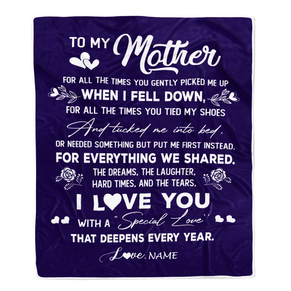 Personalized My Mom Blanket from Daughter Son I Love You With A Special Love, Mother's Day Blanket, Mothers Day Birthday Gifts For Mom
