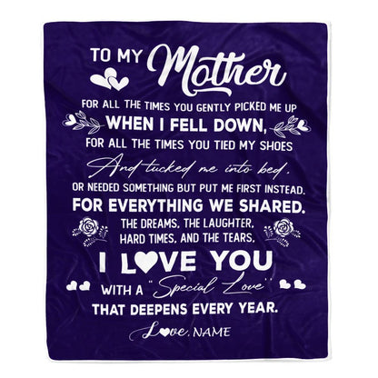 Personalized My Mom Blanket from Daughter Son I Love You With A Special Love, Mother's Day Blanket, Mothers Day Birthday Gifts For Mom