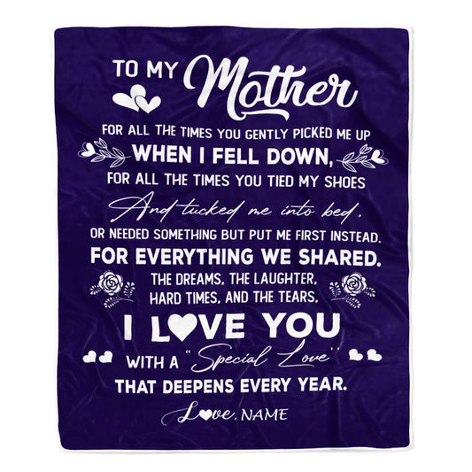 Personalized My Mom Blanket from Daughter Son I Love You With A Special Love, Mother's Day Blanket, Mothers Day Birthday Gifts For Mom
