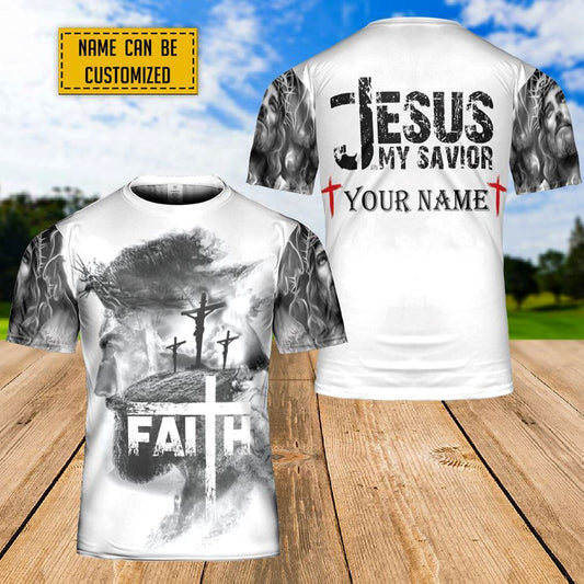 Personalized Name Jesus Is My Savior Jesus All Over Print 3D T Shirt For Men And Women, Christian T-Shirt, Faith Shirt