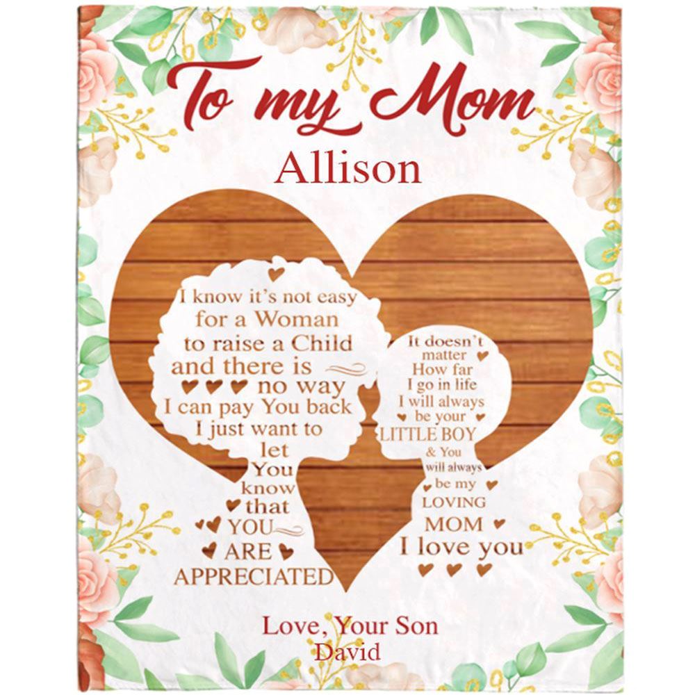 Personalized Name To My Mom From Son Mothers Day Gift Ideas Love Mom Blanket, Home Decor