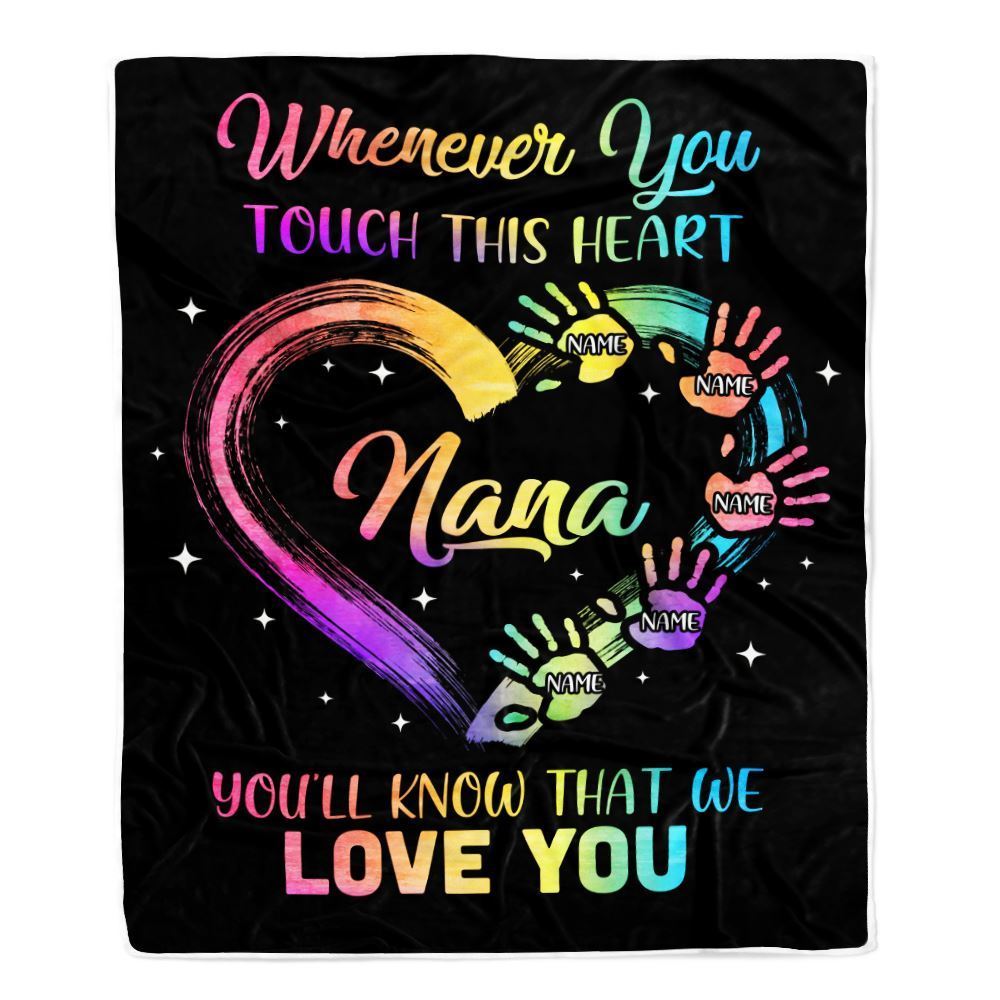 Personalized Nana Blanket From Grandkids Granddaughter Grandson We Love You Grandparent, Mother's Day Blanket, Mothers Day Birthday Gifts For Mom