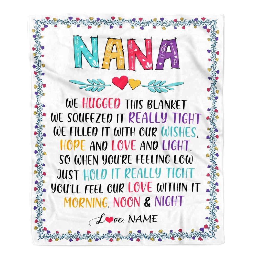 Personalized Nana Blanket From Grandkids We Hugged This, Mother's Day Blanket, Mothers Day Birthday Gifts For Mom