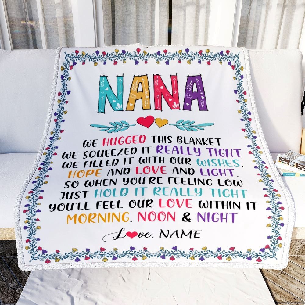 Personalized Nana Blanket From Grandkids We Hugged This, Mother's Day Blanket, Mothers Day Birthday Gifts For Mom