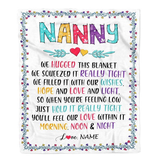Personalized Nanny Blanket From Kids We Hugged This Blanket 1, Mother's Day Blanket, Mothers Day Birthday Gifts For Mom