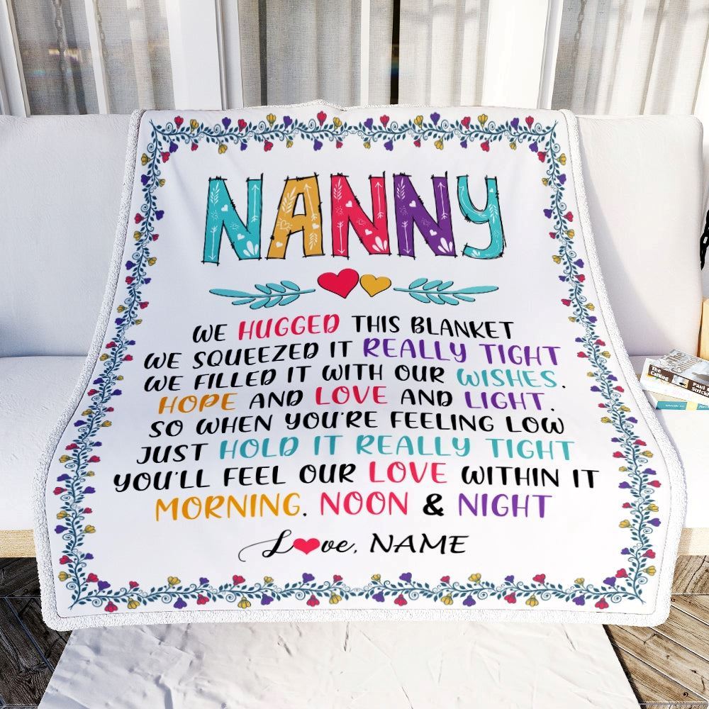 Personalized Nanny Blanket From Kids We Hugged This Blanket 1, Mother's Day Blanket, Mothers Day Birthday Gifts For Mom