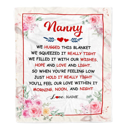 Personalized Nanny Blanket From Kids We Hugged This Blanket Floral, Mother's Day Blanket, Mothers Day Birthday Gifts For Mom