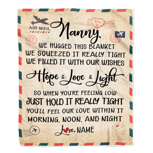 Personalized Nanny Blanket From Kids We Hugged This Blanket Mail Letter, Mother's Day Blanket, Mothers Day Birthday Gifts For Mom