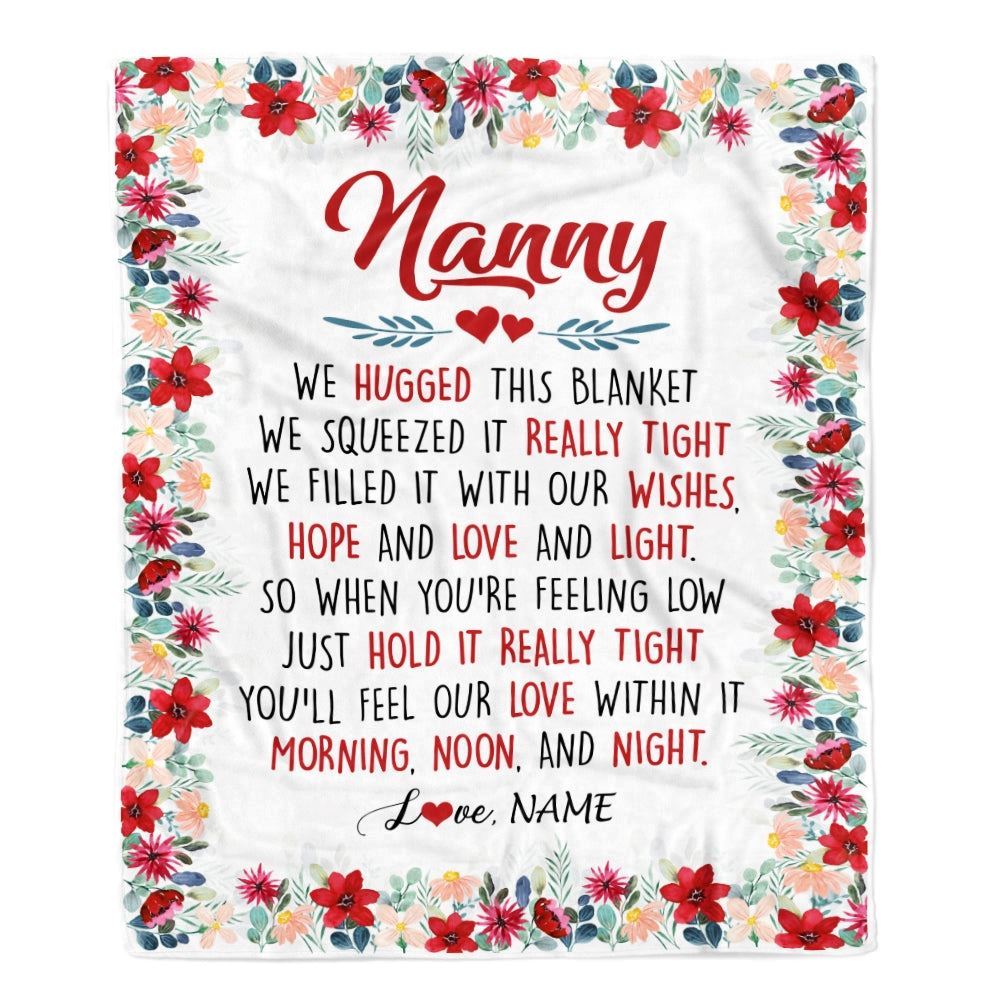 Personalized Nanny Blanket From Kids We Hugged This, Mother's Day Blanket, Mothers Day Birthday Gifts For Mom