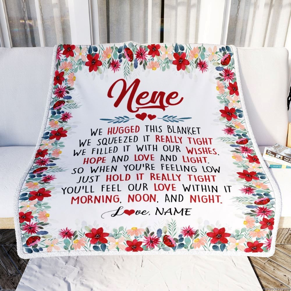 Personalized Nene Blanket From Grandkids Grandson Granddaughter We Hugged This, Mother's Day Blanket, Mothers Day Birthday Gifts For Mom
