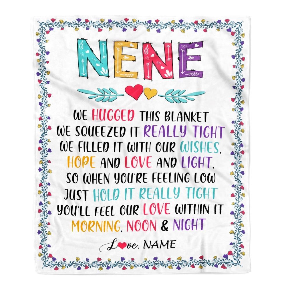 Personalized Nene Blanket From Grandkids We Hugged This, Mother's Day Blanket, Mothers Day Birthday Gifts For Mom