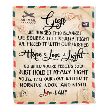 Personalized Nonna Blanket From Grandkids We Hugged This Blanket Mail Letter, Mother's Day Blanket, Mothers Day Birthday Gifts For Mom