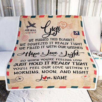 Personalized Nonna Blanket From Grandkids We Hugged This Blanket Mail Letter, Mother's Day Blanket, Mothers Day Birthday Gifts For Mom