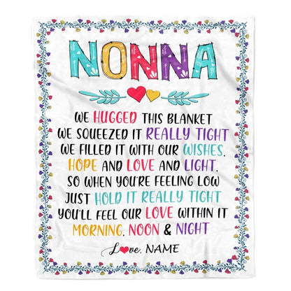 Personalized Nonna Blanket From Grandkids We Hugged This, Mother's Day Blanket, Mothers Day Birthday Gifts For Mom