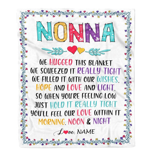 Personalized Nonna Blanket From Grandkids We Hugged This, Mother's Day Blanket, Mothers Day Birthday Gifts For Mom
