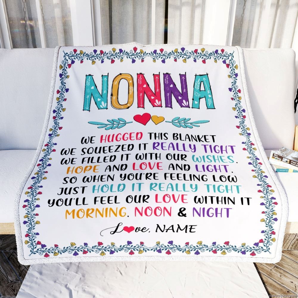 Personalized Nonna Blanket From Grandkids We Hugged This, Mother's Day Blanket, Mothers Day Birthday Gifts For Mom