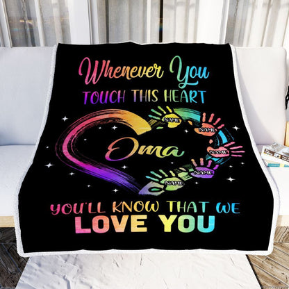 Personalized Oma Blanket From Grandkids Granddaughter Grandson We Love You Grandparent, Mother's Day Blanket, Mothers Day Birthday Gifts For Mom