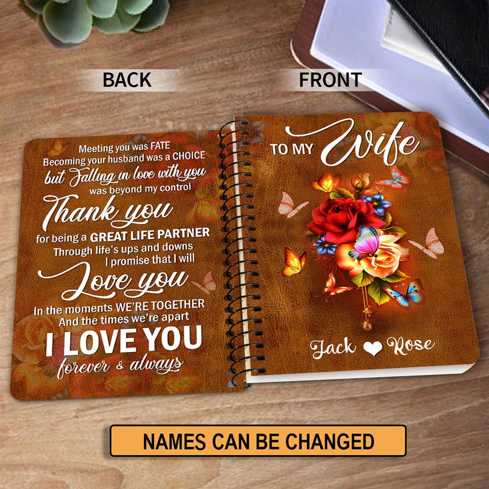 Personalized Rose Spiral Notebook Meeting You Was Fate, Christian Spiral Notebooks