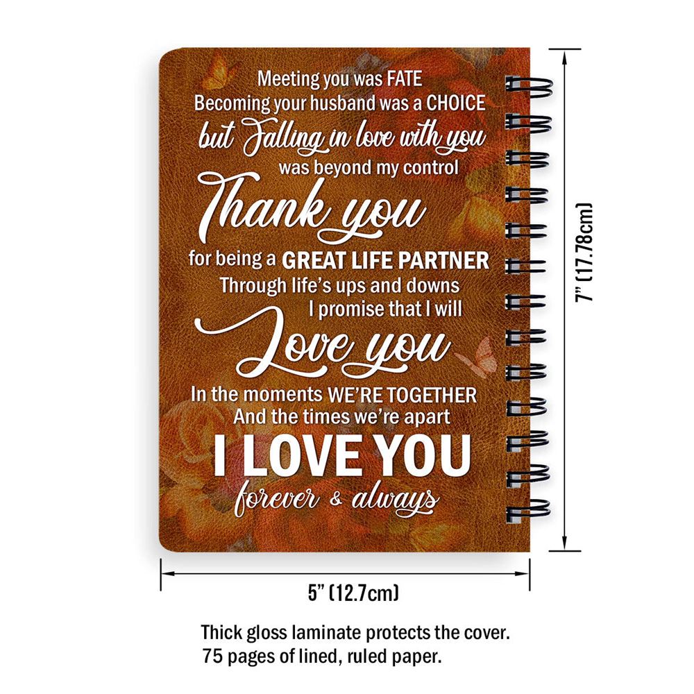 Personalized Rose Spiral Notebook Meeting You Was Fate, Christian Spiral Notebooks