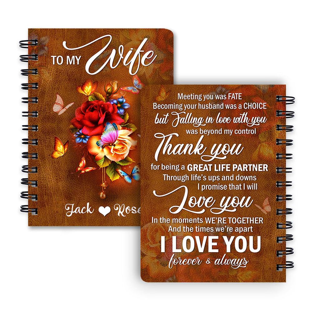 Personalized Rose Spiral Notebook Meeting You Was Fate, Christian Spiral Notebooks