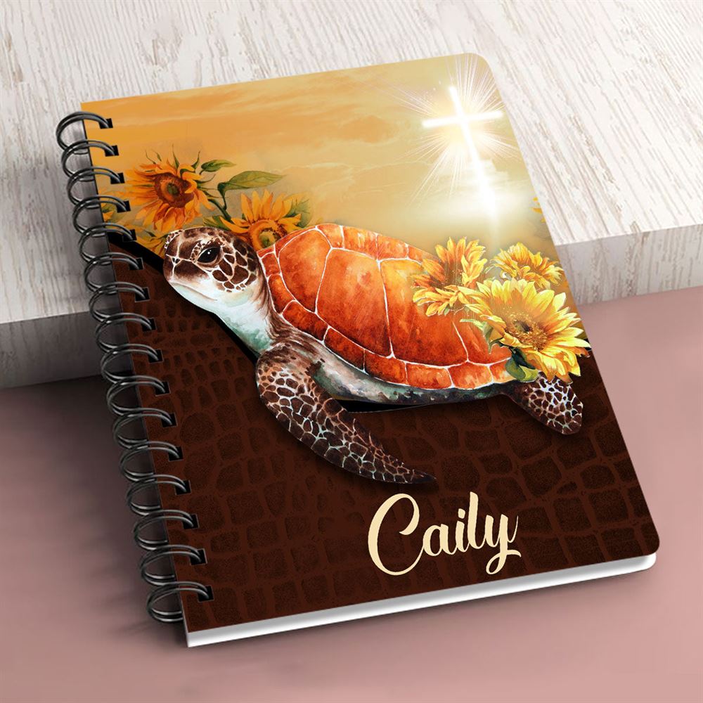 Personalized Spiral Journal Because He Lives I Can Face Tomorrow, Religious Gifts For Christian