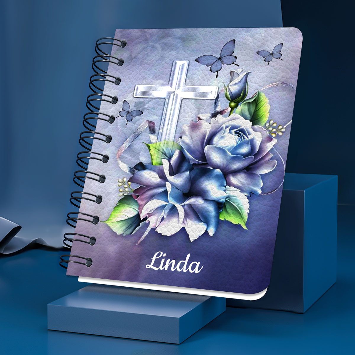 Personalized Spiral Journal Blessed Is She Who Daily Imparts Nurturing Care And Kindness Of Heart, Christian Art Gifts Journal