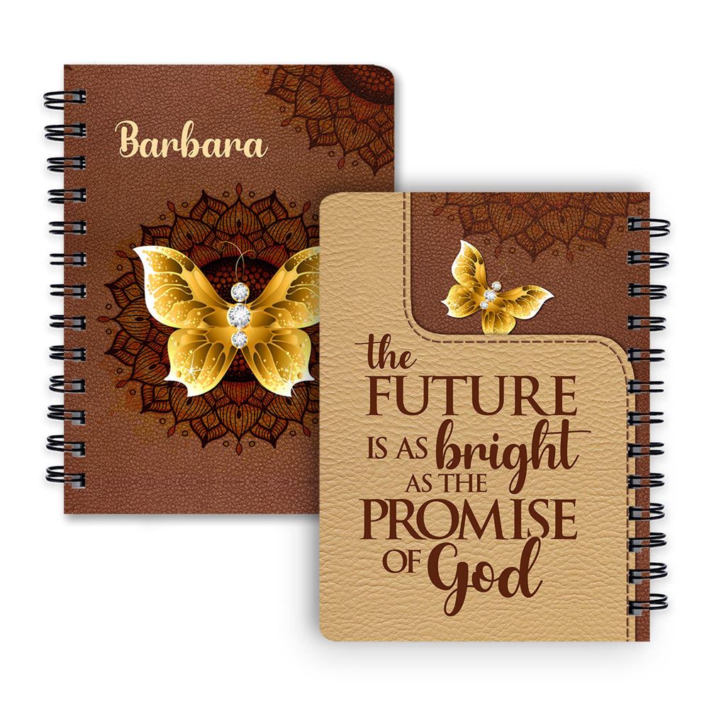 Personalized Spiral Journal Butterfly And Flower Scripture Gifts For Christian People