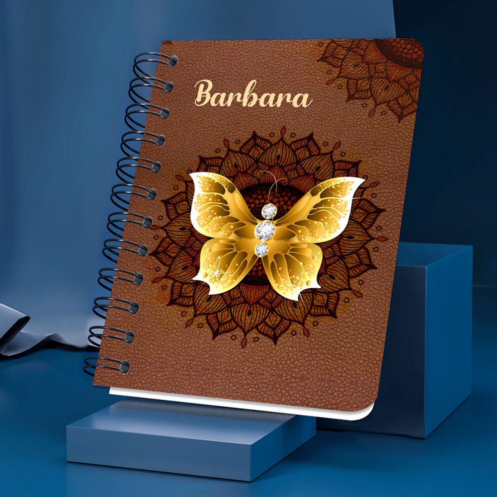 Personalized Spiral Journal Butterfly And Flower Scripture Gifts For Christian People