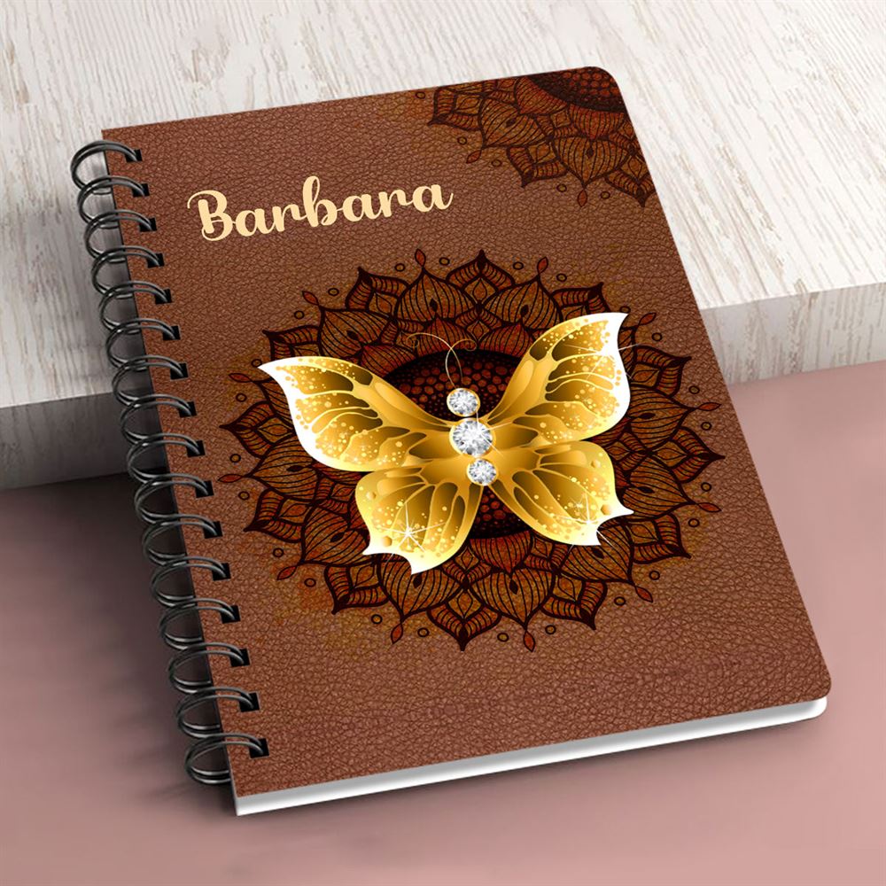 Personalized Spiral Journal Butterfly And Flower Scripture Gifts For Christian People