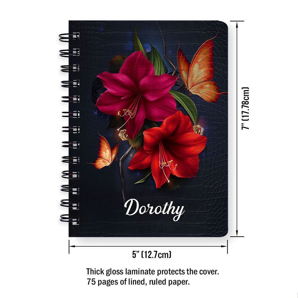 Personalized Spiral Journal By Grace Through Faith, Religious Gifts For Christian